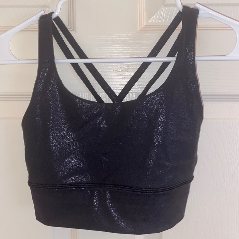 RARE Lululemon Black Shine Sports Bra